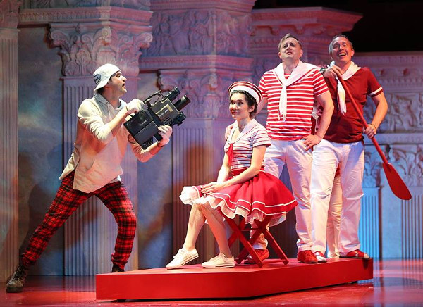 Anatoly Zakharov as Cameraman, Ekaterina Ferzba as Donna Fiorilla, <br>Borislav Molchanov as Don Narciso.<br/> Photo by Vladimir Mayorov.