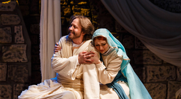 As Lazarus in Lazarus, oder Die Feier der Auferstehung . Tatiana Koninskaya as Maria. Photo by Ivan Murzin.