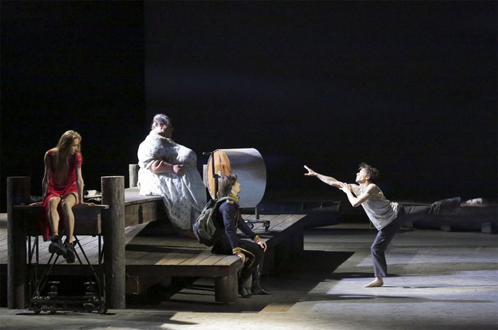 Ekaterina Shipulina as Undine. Vyacheslav Lopatin as Old Woman.<br/>Artem Ovcharenko as Pechorin. Georgi Gusev as Blind Boy. Photo by Damir Yusupov.